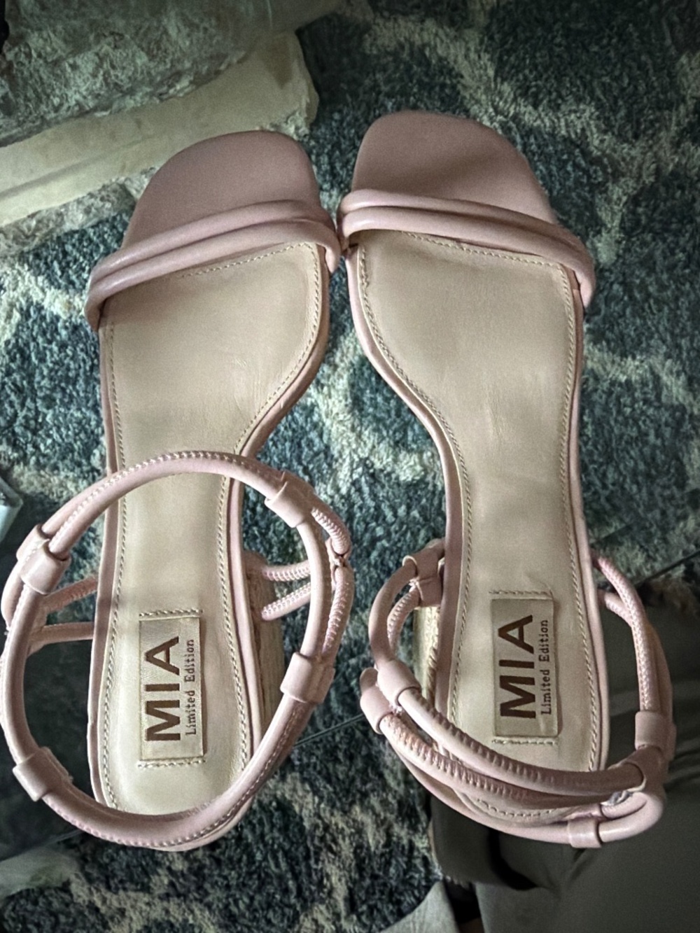Mia woven chunky heel sandal